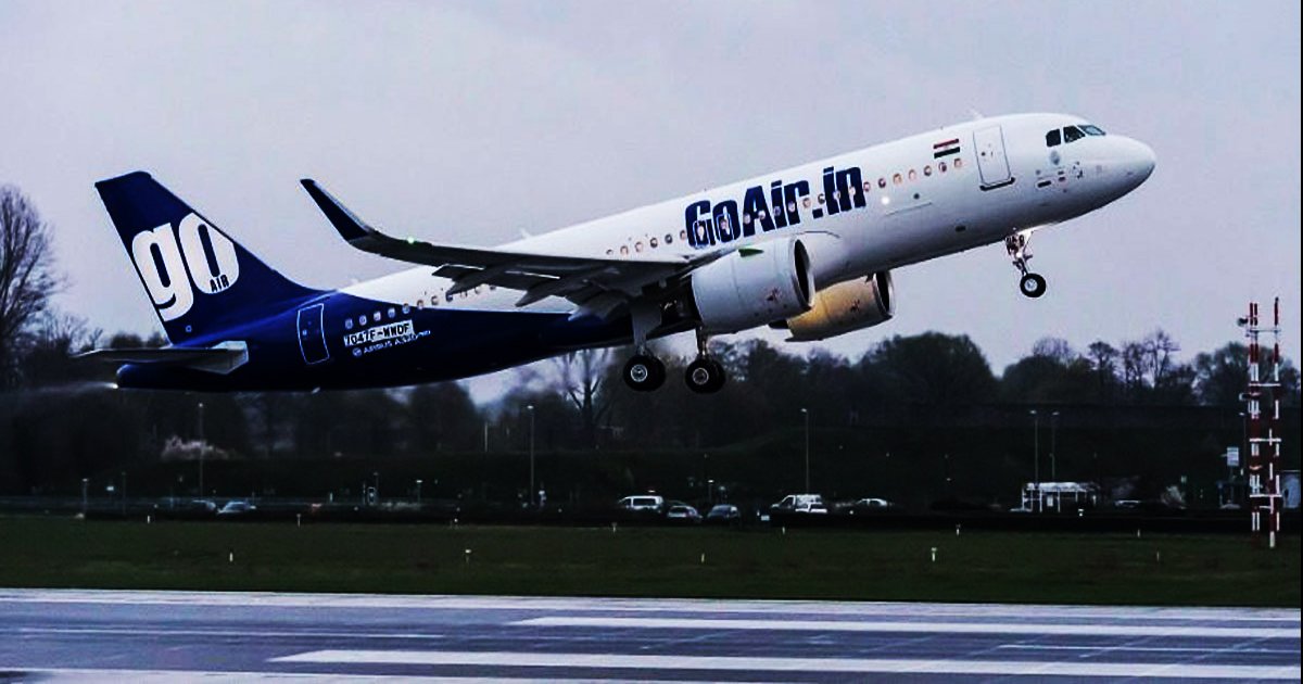 Airbus of GoAir taking off