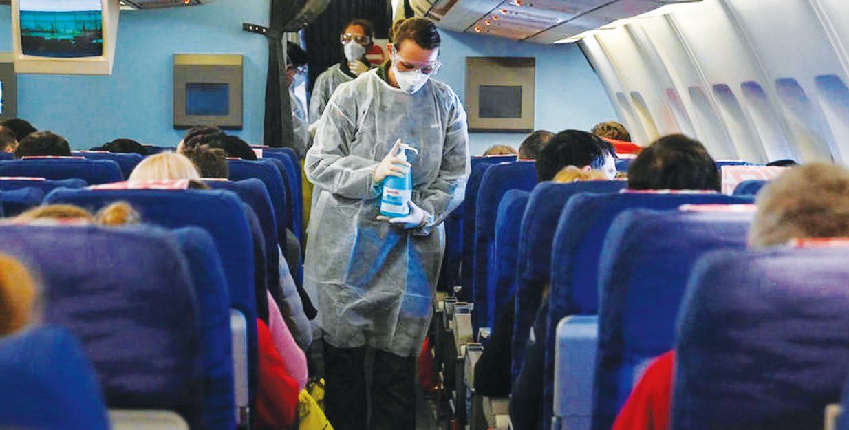 Airplane empty seats during corona virus