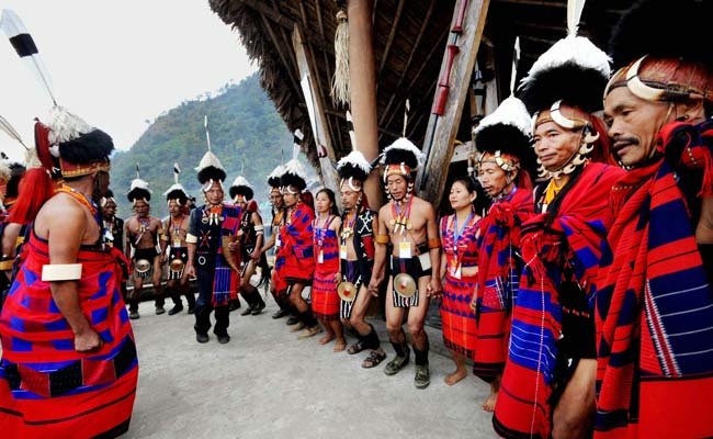 People celebrating hornbill festival