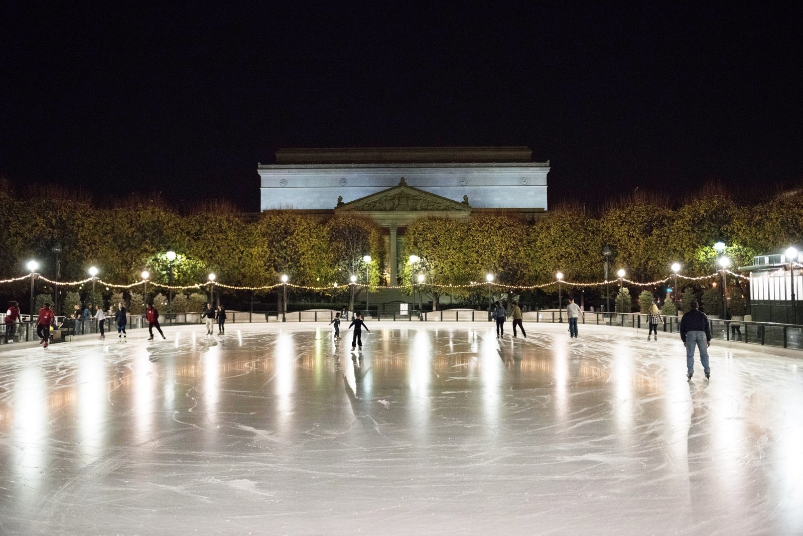 Ice rink at night